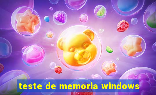 teste de memoria windows